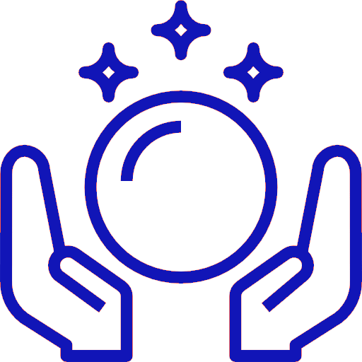 Hands holding a shining sphere — values